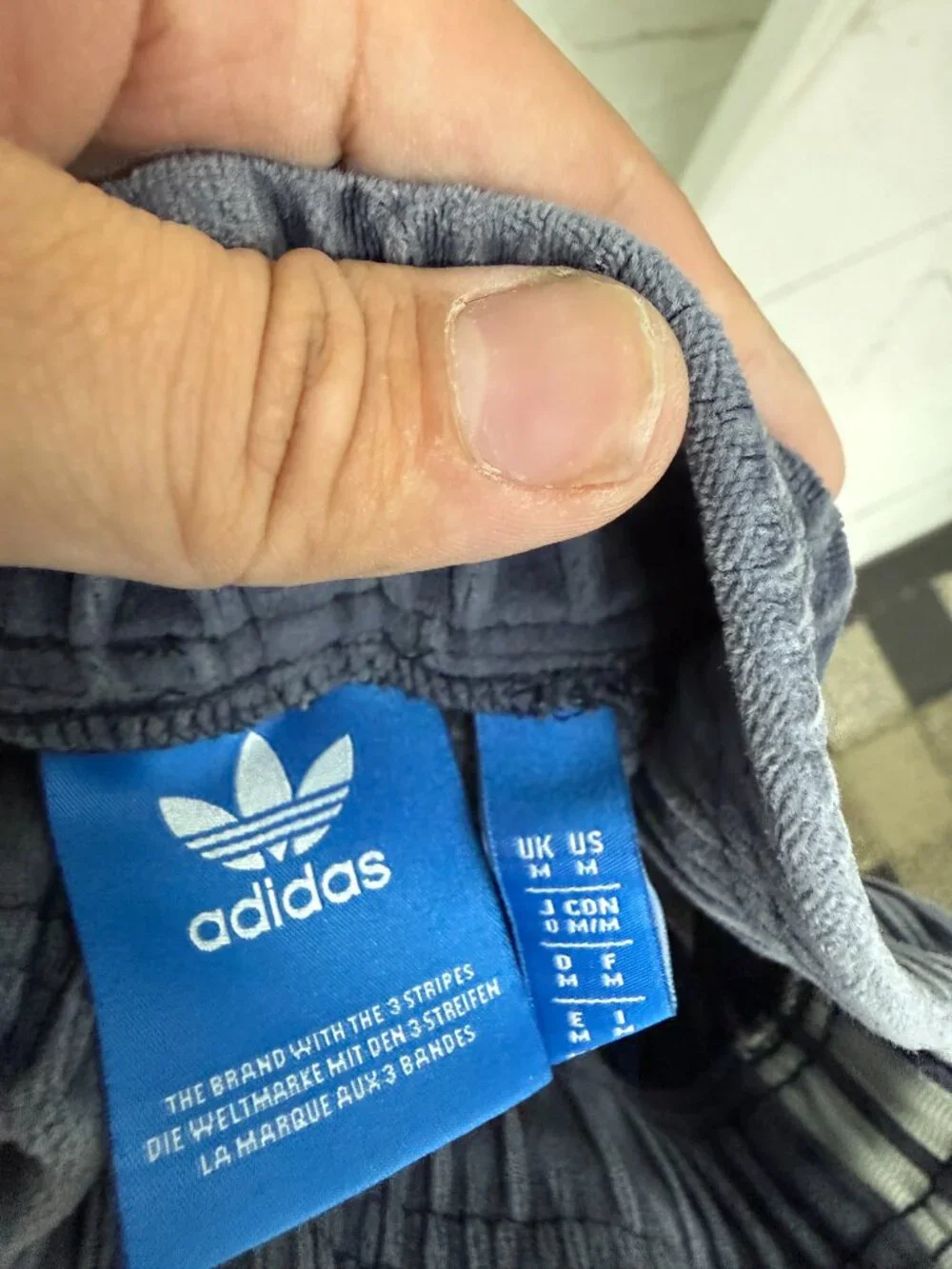 Adidas Originals Velour Track Pants Gray w/ 3 Stripes Size Medium